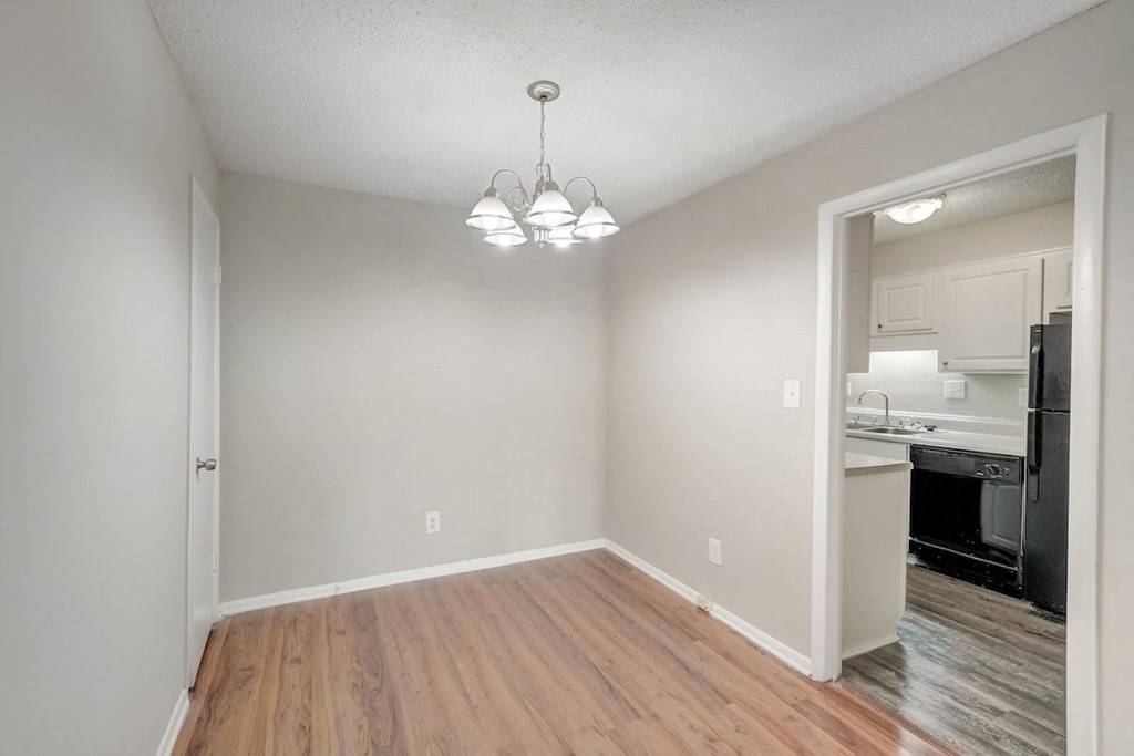 a spacious dining area in an apartment at Hills at Hoover 35216
