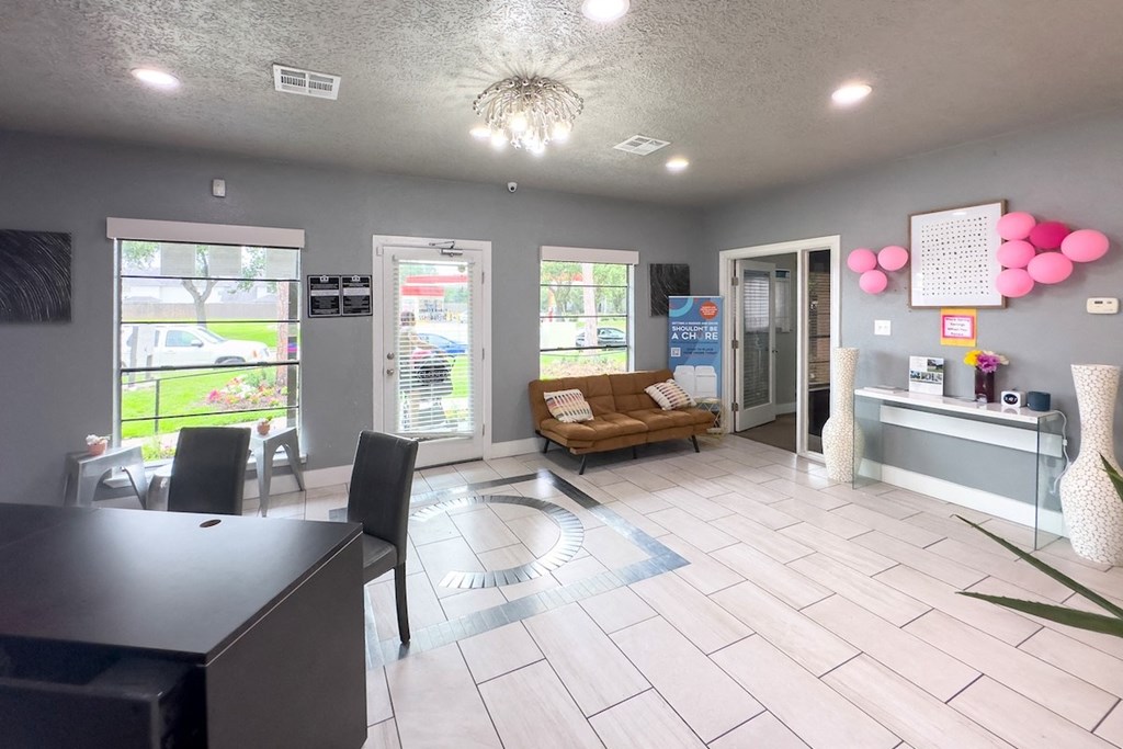 the lobby in the Crosby at Westchase leasing office