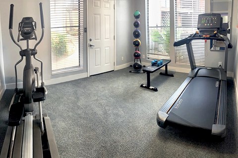 The brand new gym at Hudson at Westchase apartments in houston