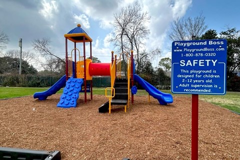The brand new playground at Kirkwood Landing Apartments in Houston, TX