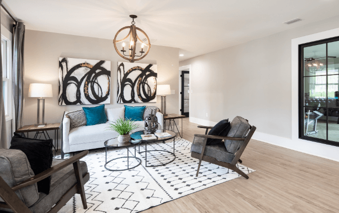 a living room with a couch chairs and a coffee table at Crestwood Green, LLC, Alabama, 35212