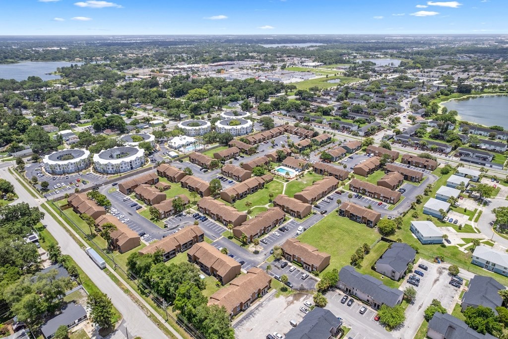 an aerial view of Winford Place 1, 2, & 3-bedroom Apartments for rent in Orlando