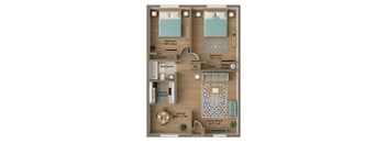 Ridge Apartments Ridge Apartments 785 square foot 2-bed, 1-bath floor plan