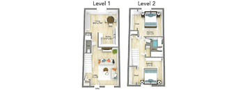 Two Bedroom One and One Half Bath Townhouse