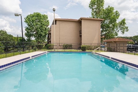 One of the two pools and sundecks at Waterview Crossing Apartments in Orlando, Florida