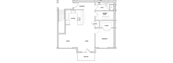 Lusheng 1 Bed 1 Bath Floor Plan at River Point West Apartments, Elkhart, Indiana
