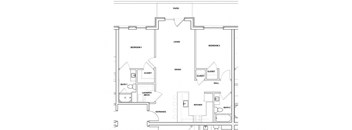 Viola 2 Bed 2 Bath Floor Plan at River Point West Apartments, Elkhart, Indiana