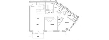 Tympani 2 Bedroom 2 Bathroom Floor Plan at River Point West Apartments, Elkhart