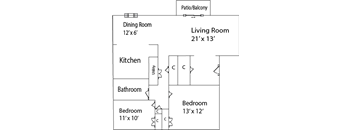 the plan of the flooring in the living room and dining room of a house