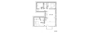the floor plan of a small house with a city life