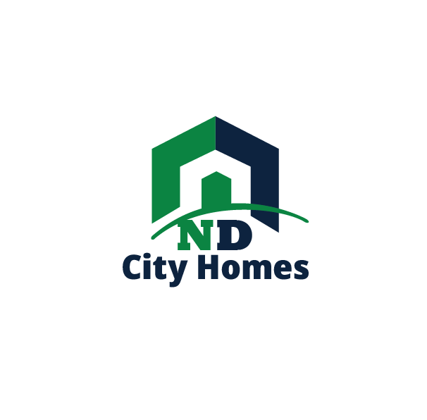 a logo for city homes on a green background