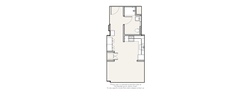 A floor plan of a studio at The Residences at Liberty Tower.