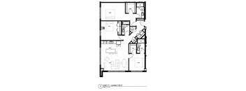 3 Bedroom Floor Plan at Skyline Tower Apartments, Fort Wayne, 46802