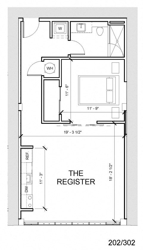 floor plan of the first floor of the small house