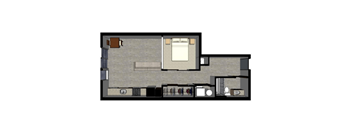 Studio Plus (535sf - 618sf)