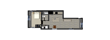 One Bedroom (697sf)