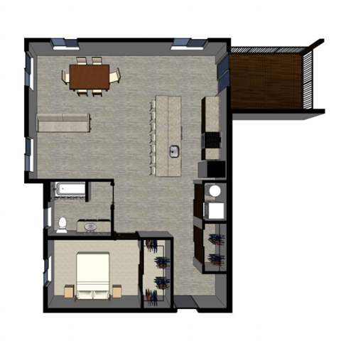One Bedroom (992sf)