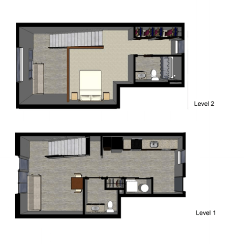 One Bedroom Loft (736sf)