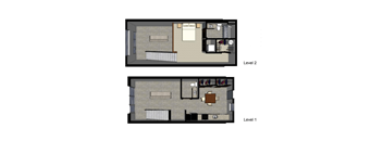 One Bedroom Loft (876sf)