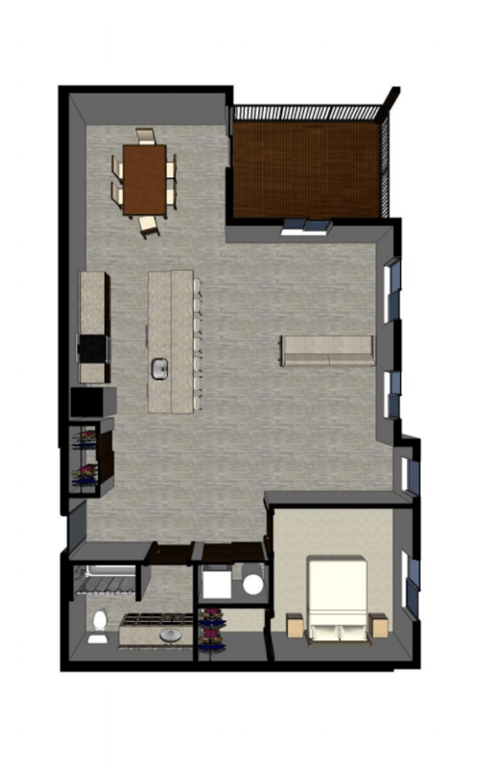 One Bedroom (1044sf)