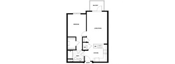 A1 Floor Plan at Candara at Hancock Park Apartments in Los Angeles CA