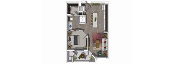One Bedroom Floor Plan at District at Scottsdale Apartments in Scottsdale AZ