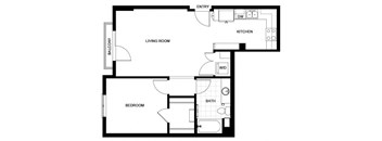 A02 Floor Plan at Candara at Hancock Park Apartments in Los Angeles CA