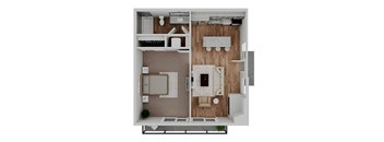 One bedroom floor plan at The Cove at Tiburon Apartments in Tiburon CA