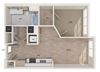 One bedroom floor plan image at Vero Apartments in Chelsea MA