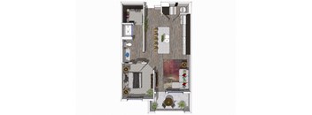 One Bedroom Floor Plan at District at Scottsdale Apartments in Scottsdale AZ