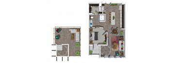 One Bedroom Floor Plan at District at Scottsdale Apartments in Scottsdale AZ
