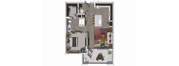 One Bedroom Floor Plan at District at Scottsdale Apartments in Scottsdale AZ
