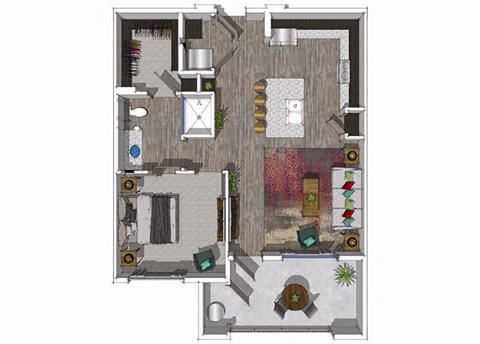 One Bedroom Floor Plan at District at Scottsdale Apartments in Scottsdale AZ