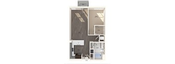 A04 one bedroom floor plan image at North at Totem Lake Apartments in Kirkland WA