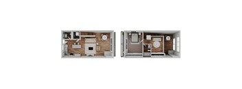 One bedroom floor plan at The Cove at Tiburon Apartments in Tiburon CA