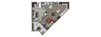 One Bedroom Floor Plan at District at Scottsdale Apartments in Scottsdale AZ
