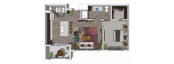 One Bedroom Floor Plan at District at Scottsdale Apartments in Scottsdale AZ