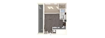 A06 one bedroom floor plan image at North at Totem Lake Apartments in Kirkland WA