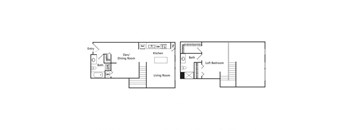 One bedroom floor plan at Riverpark Apartments in Redmond WA