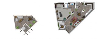 One Bedroom Floor Plan at District at Scottsdale Apartments in Scottsdale AZ
