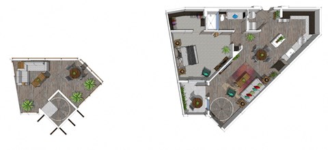One Bedroom Floor Plan at District at Scottsdale Apartments in Scottsdale AZ