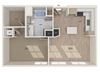 One bedroom floor plan image at Vero Apartments in Chelsea MA