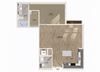 One bedroom floor plan at Radiate Apartments in Redmond, WA