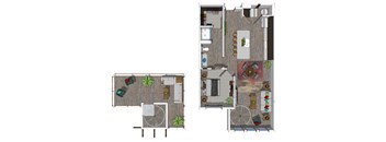 One Bedroom Floor Plan at District at Scottsdale Apartments in Scottsdale AZ