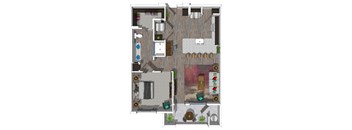 One Bedroom Floor Plan at District at Scottsdale Apartments in Scottsdale AZ