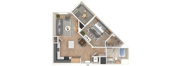 A1 Floorplan Image at Chroma Apartments in Canoga Park CA