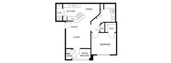 A black and white image of a floor plan for a home.