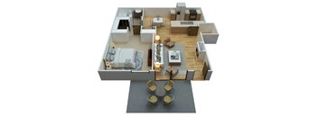 One bedroom floor plan at Woodcreek Apartments in Las Vegas NV