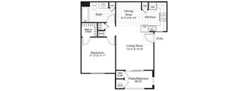 one bedroom one bathroom floor plan