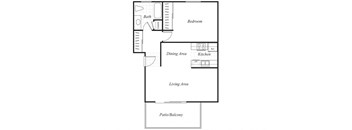 one bedroom floor plan at Wyndover apartments